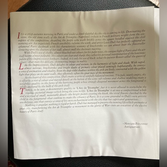 Porcelaine De Limoges France. L’Arc De Triomphe by Louis Dali Hand Painted 1977 - Picture 9 of 9